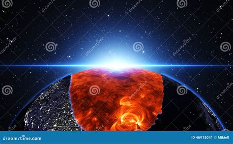 Earth Burning or Exploding after a Global Disaster, Apocalypse Asteroid Impact Globe. Stock ...
