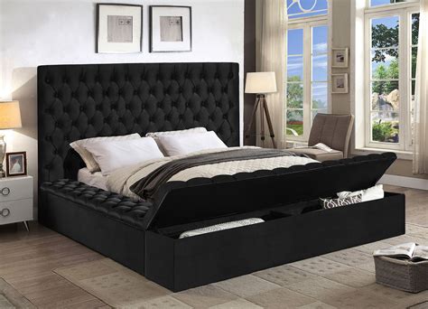 Bliss Black King Size Bed bliss Meridian Furniture King Size Beds | Comfyco Furniture