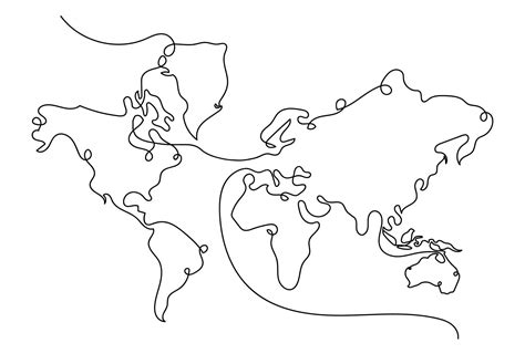 World Map in Hand Drawn Outline Style 20029940 Vector Art at Vecteezy