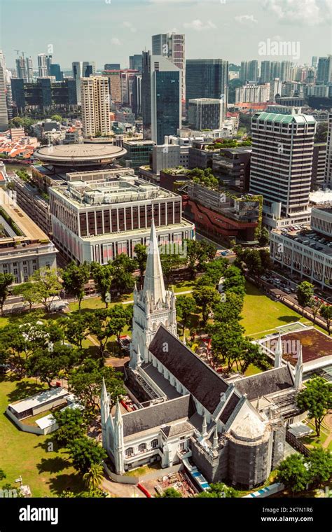 An aerial view of the Singapore cityscape in vertical Stock Photo - Alamy