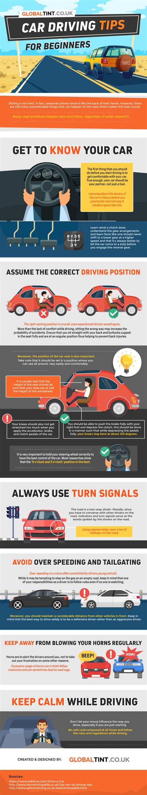 Car Driving Tips for Beginners (Infographic) - Global Tint UK