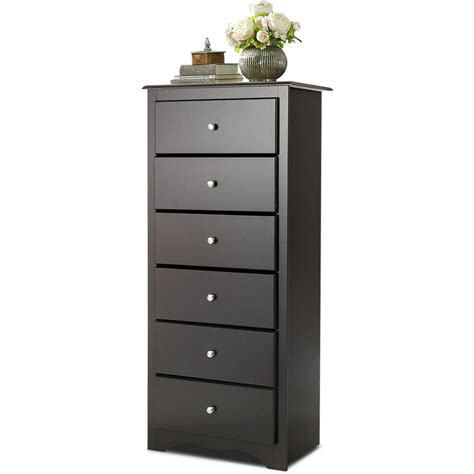 Gymax 6 Drawer Chest Dresser Clothes Storage Bedroom Tall Furniture Cabinet Brown - Walmart.com ...