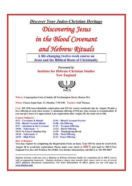 Discovering Jesus in the Blood Covenant and Hebrew Rituals