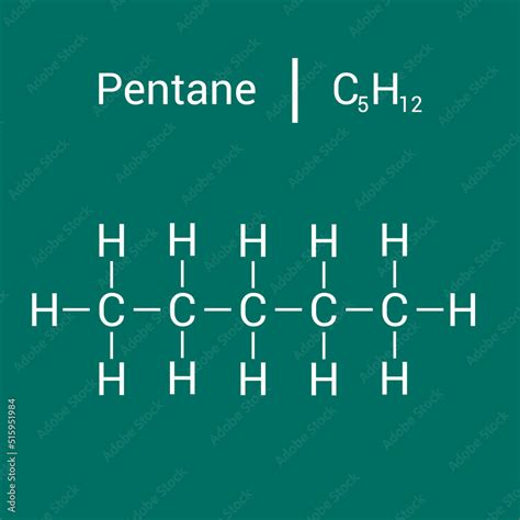 chemical structure of Pentane (C5H12) Stock Vector | Adobe Stock