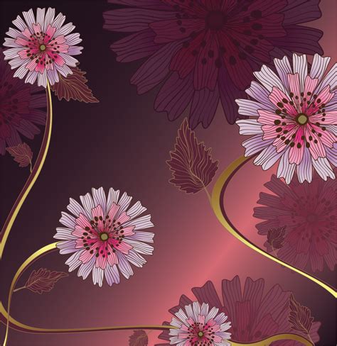 Vintage Flower Vector Vector Download