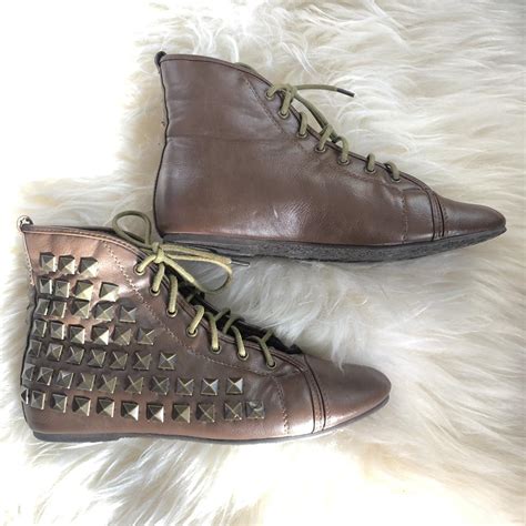 Liliana brand boxing studded high top boots. Brown... - Depop