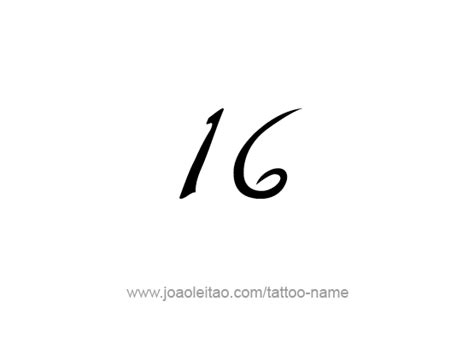 Sixteen-16 Number Tattoo Designs - Tattoos with Names