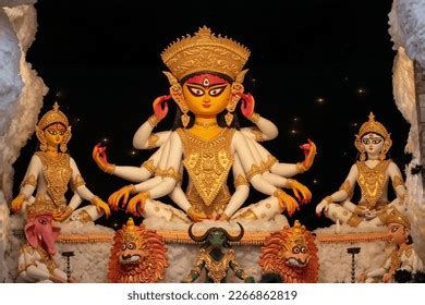 Goddess Devi Durga Idol Decorated Puja Stock Photo 2266862819 ...