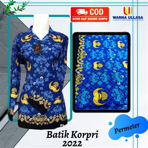 Jual Bahan Kain Batik Korpri Terbaru 2022, Batik Kopri, Batik Korpri ...