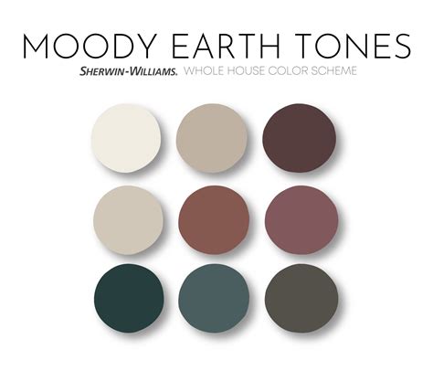 Moody Earth Tones Sherwin Williams Paint Palette Interior - Etsy Canada