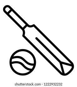 Cricket Bat Ball Line Icon Design Stock Vector (Royalty Free) 1222932232 | Shutterstock