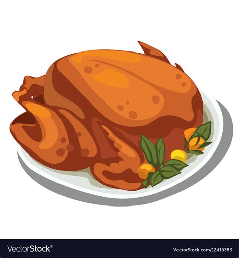 Cooked delicious chicken on the plate food Vector Image