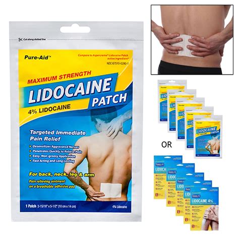 10x Lidocaine 4% Pain Relief Patch Medicated Pad Patches Maximum Strength Muscle - Walmart.com ...