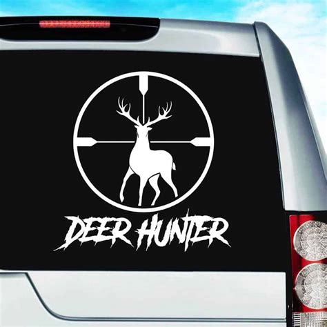 Deer Hunter Rifle Gun Scope Vinyl CarTruck Window Decal Sticker