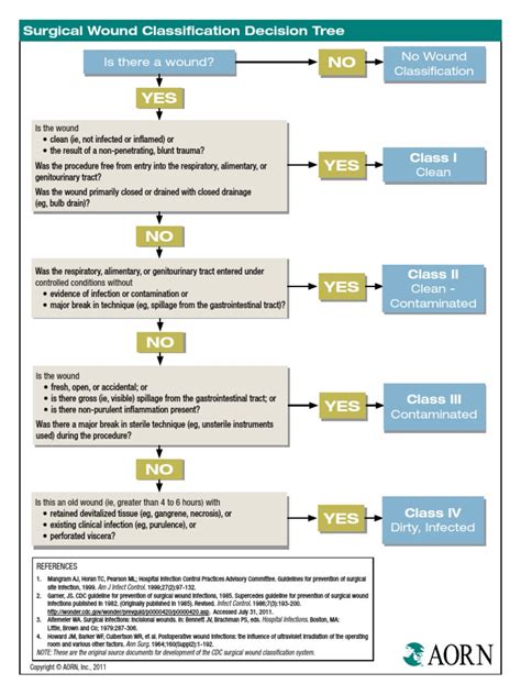 Printable Aorn Wound Classification Chart