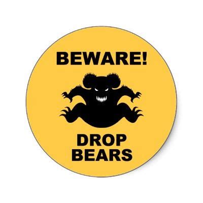 Drop bear, Funny warning signs, Funny bears