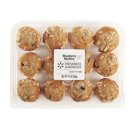 Freshness Guaranteed Mini Blueberry Muffins, 12 oz, 12 Count - Walmart.com