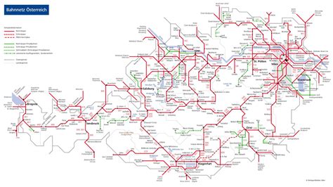 Austria train map - Obb austrian rail map (Western Europe - Europe)