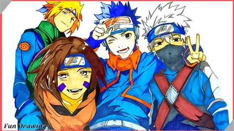 나루토 캐릭터 손그림 그리기 Naruto characters Drawing - YouTube