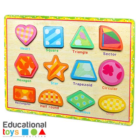 Buy Chunky Shapes Wooden Puzzle With Shape Names Online - Educational Toys Pakistan