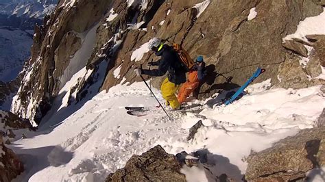 Skiing a Steep Line in Chamonix - YouTube