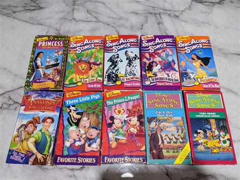 Walt Disney Sing Along Songs Vhs Tapes Lot Of 10 Anastasia Princess ...