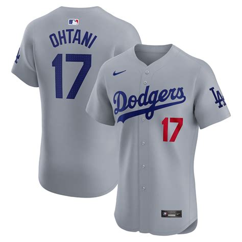 Men’s Los Angeles Dodgers Shohei Ohtani Nike Gray Alternate Elite ...