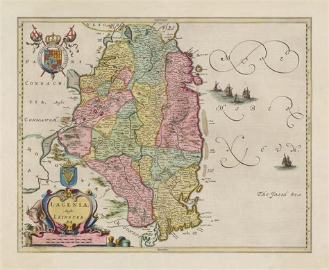 Old Map of Leinster Ireland in 1665 by Blaeu County Dublin - Etsy