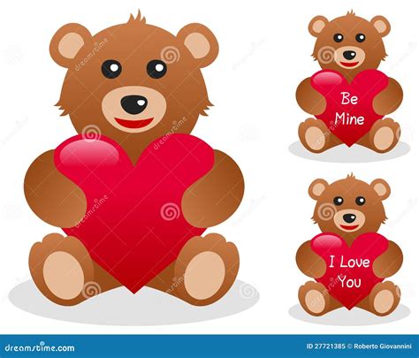 Valentine S Teddy Bear with Heart Stock Vector - Illustration of ...