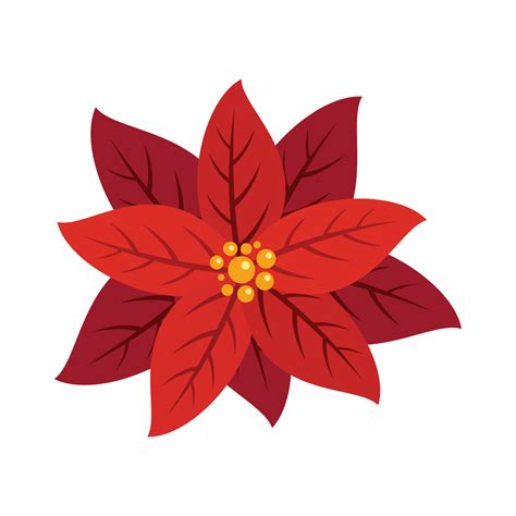 Traditional poinsettia icon flat isolated vector 14837881 Vector Art at Vecteezy