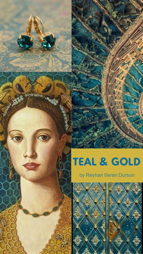 '' Teal & Gold ''by Reyhan Seran Dursun Teal Mood Board, Mood Boards, Bathroom Colors, Bathroom ...