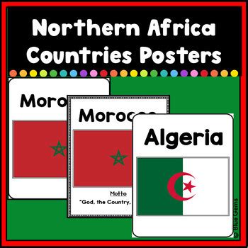 Northern Africa Countries Flag Posters | African Countries Posters | Set 3