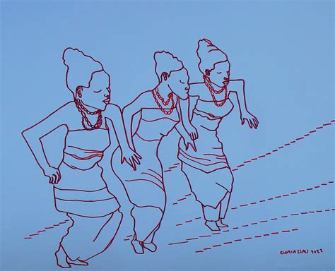 Agbadza Traditional Dance Ghana Drawing by Gloria Ssali | Pixels