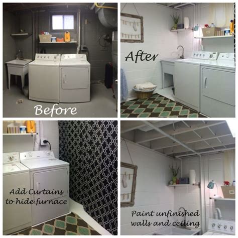 Small Laundry Room Makeovers Ideas 019 – BosiDOLOT | Basement laundry room makeover, Unfinished ...