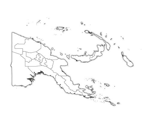 Papua New Guinea Outline Map, Papua New Guinea Blank Map
