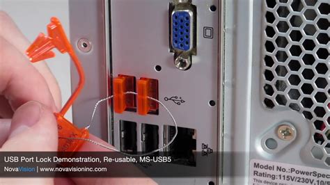 USB Port Lock 2 piece Re-usable Wire Loop Seal Orange MS-USB5 - YouTube