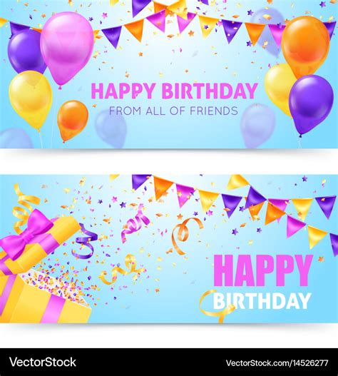 Birthday party banners Royalty Free Vector Image