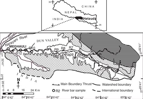 Location map of study area showing sampling points of river sediment | Download Scientific Diagram