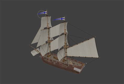 3D brig sailing ship model - TurboSquid 1401441