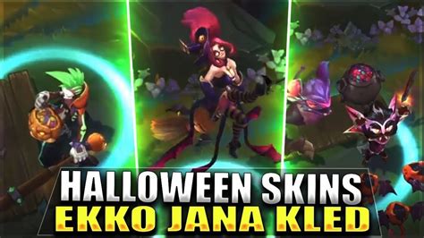 NEW EKKO, JANNA, KLED HALLOWEEN/HARROWING Skins Gameplay - Tales From The Rift - League of ...