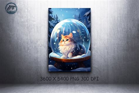 Christmas Snow Globe Cat Wall Art Graphic by Whale Art · Creative Fabrica