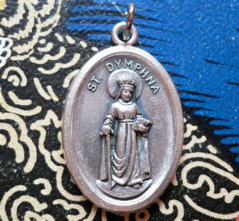 70s ST. DYMPHNA RELIC Patron Saint of by cOveTableCuriOsitiEs