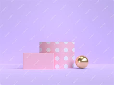 Premium Photo | Violet-purple minimal pink gold geometric shape 3d ...