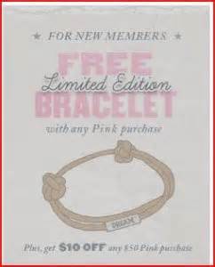 Victoria Secret: Free Bracelet with Pink Purchase plus $10 off of $50 ...