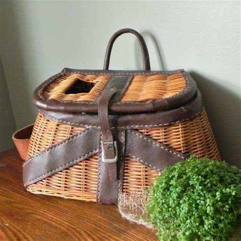 Vintage fishing creel or basket exceptional by jollytimeone