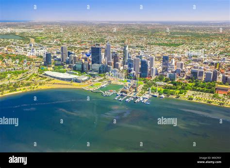 Perth Skyline aerial Stock Photo - Alamy