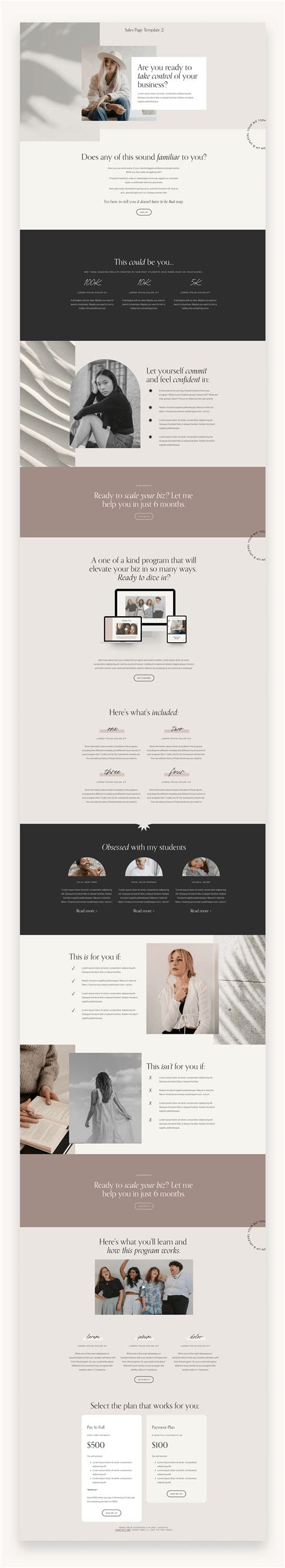 Sales Page Templates for Squarespace – Market WP Themes