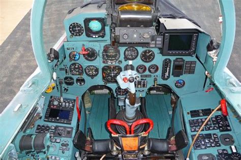 Russian Su-27 'Flanker' Air Superiority fighter --- cockpit view of the front instrument cluster ...