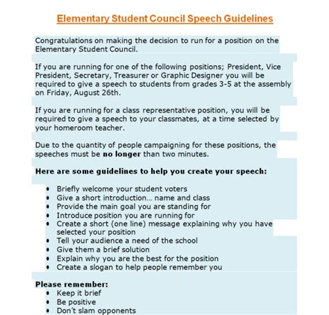 8+ Student Council Speech Examples + Tips for Writing a Perfect One ...