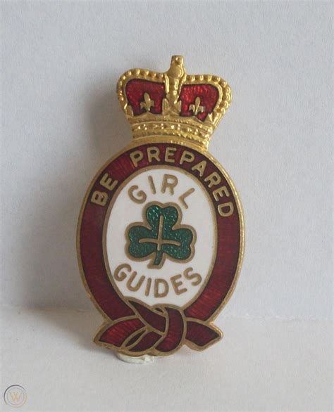 Girl Guides Queen's Guide Award Be Prepared Enamel Badge | #1775485802